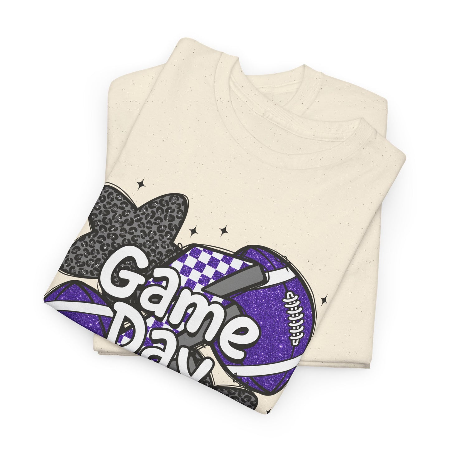 Football Game Day Tee Purple & Black