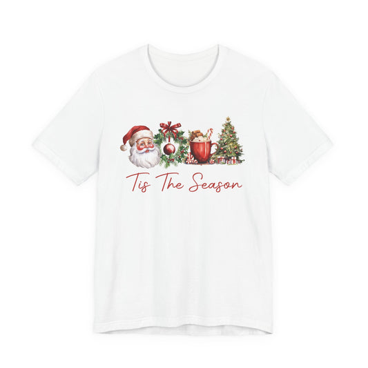 Christmas Tee - 'Tis The Season' Santa & Holiday Icons Short Sleeve Shirt