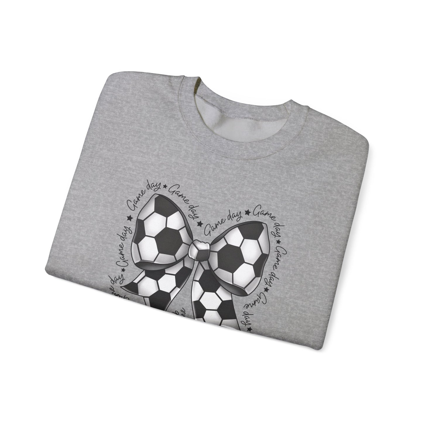 Soccer Bow Crewneck Sweatshirt — Cute Soccer Ball Bow Graphic
