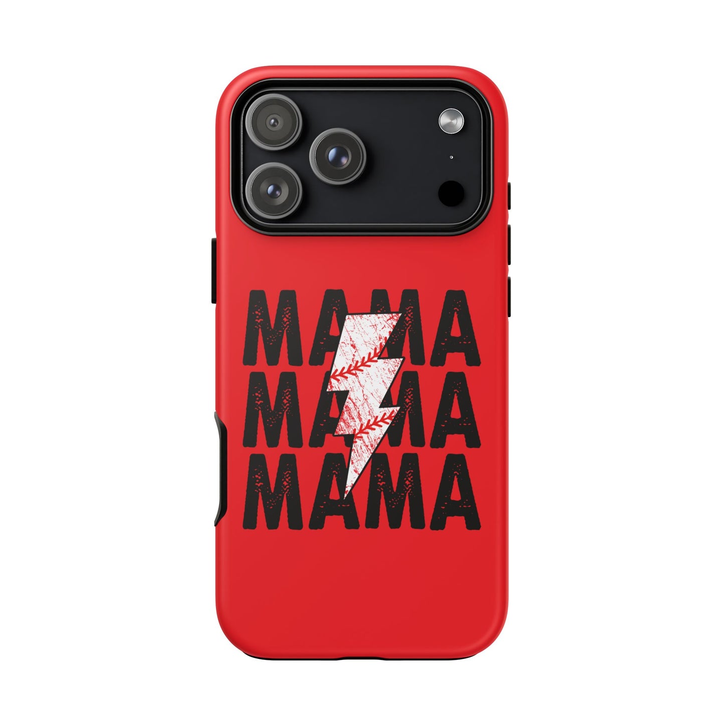 Baseball Mama Lightning Phone Case - Bold Red Design for Moms, Gift for Mother's Day, Birthday, Sports Fans, Tough and Stylish