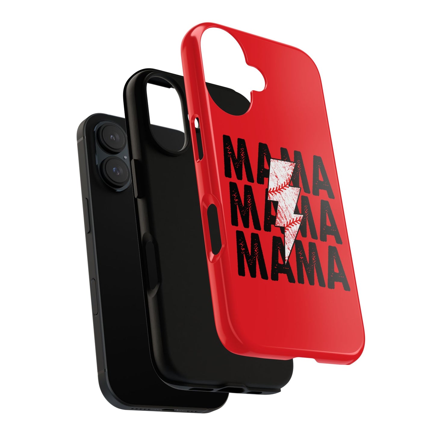 Baseball Mama Lightning Phone Case - Bold Red Design for Moms, Gift for Mother's Day, Birthday, Sports Fans, Tough and Stylish
