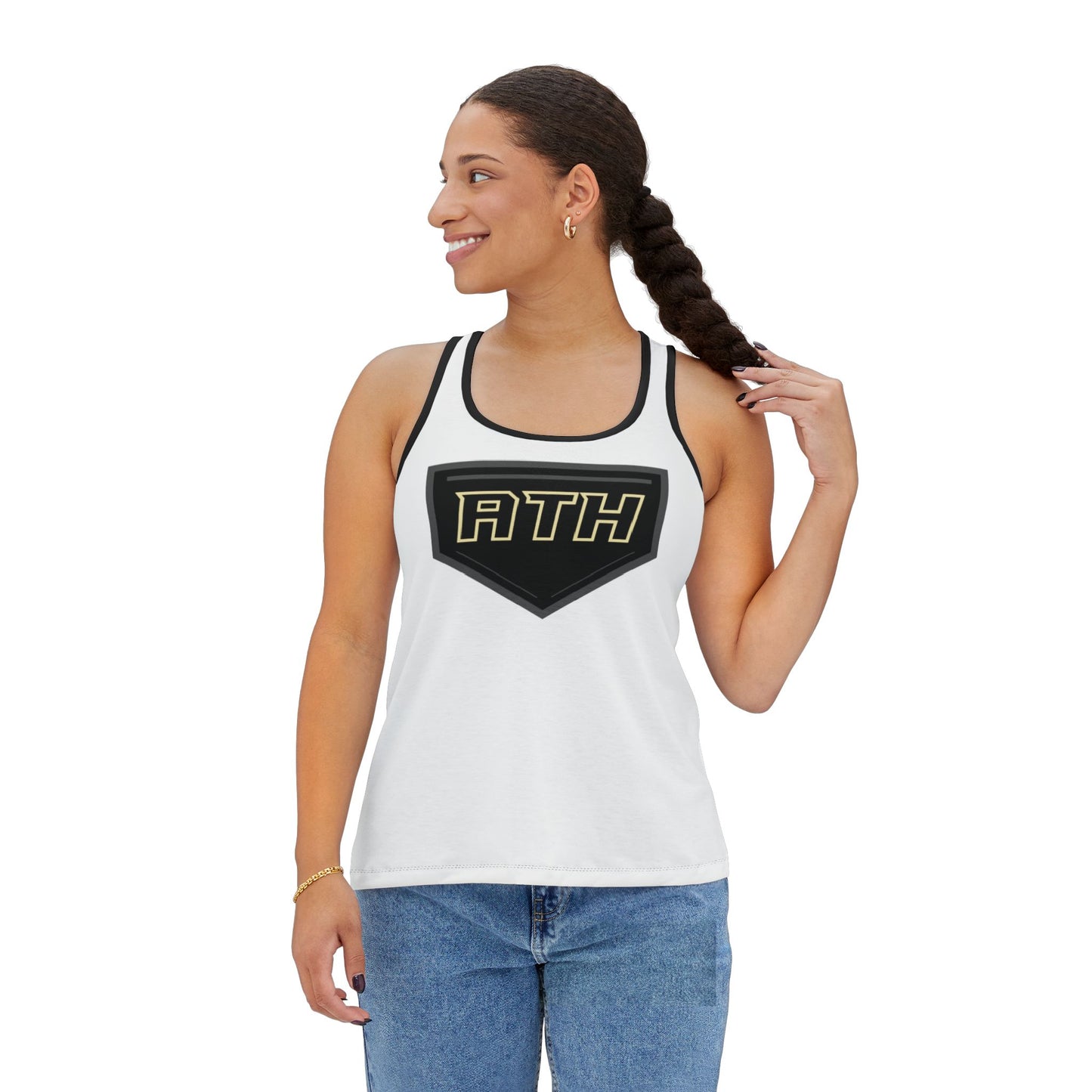 ATH Emblem Women's Racerback Tank Top — Athletic Logo Activewear