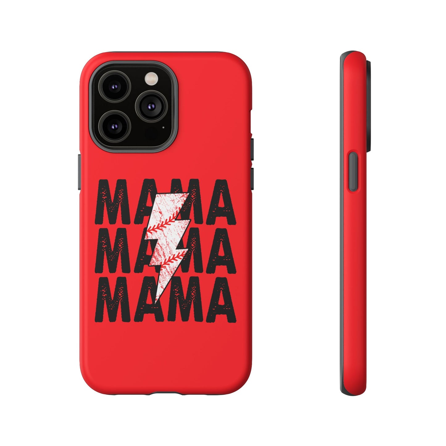 Baseball Mama Lightning Phone Case - Bold Red Design for Moms, Gift for Mother's Day, Birthday, Sports Fans, Tough and Stylish