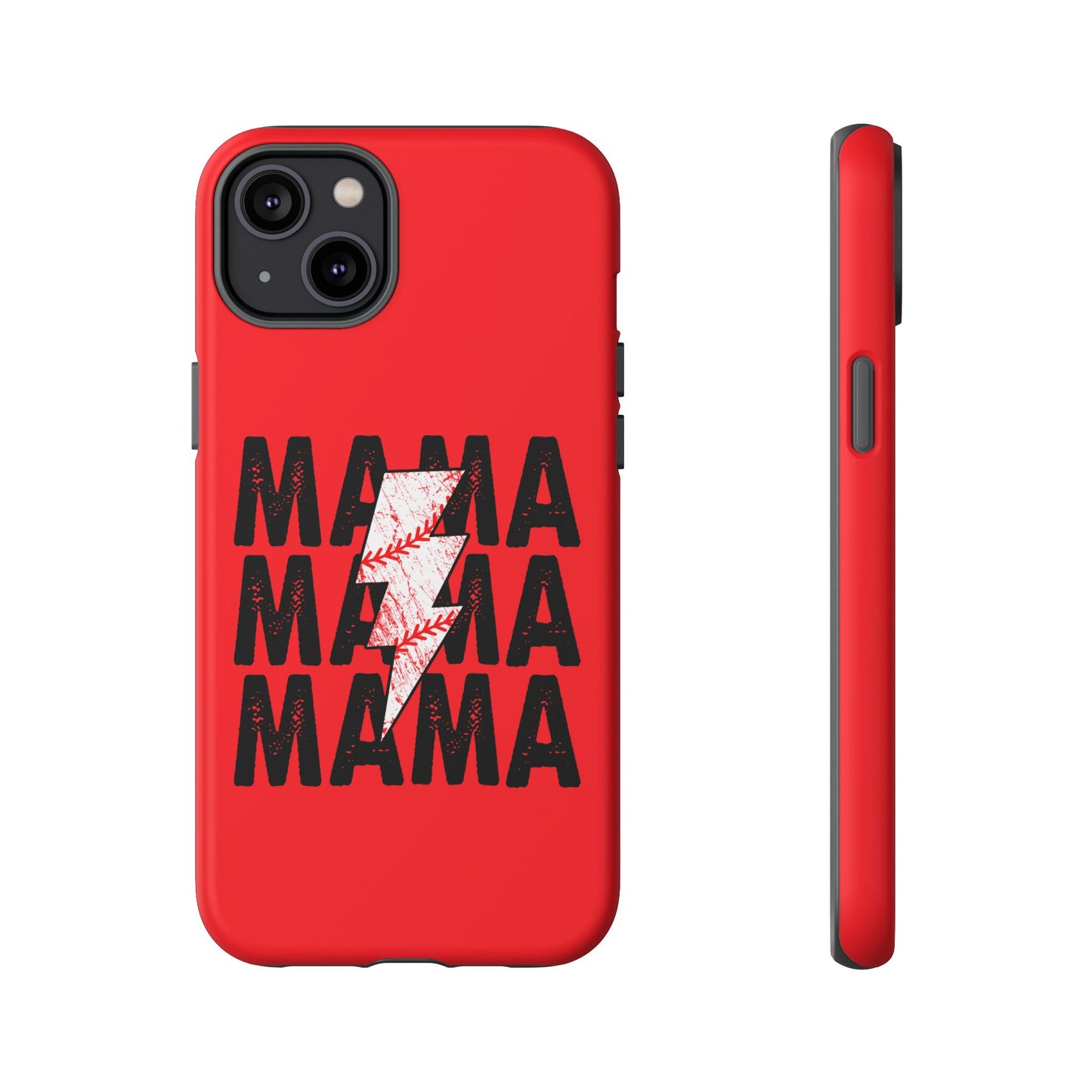 Baseball Mama Lightning Phone Case - Bold Red Design for Moms, Gift for Mother's Day, Birthday, Sports Fans, Tough and Stylish