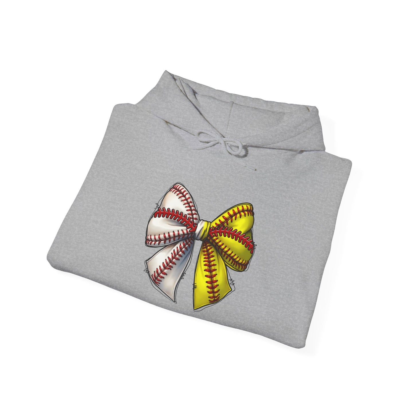 Baseball & Softball Heart Hoodie – Red & Yellow Stitch Love Pullover