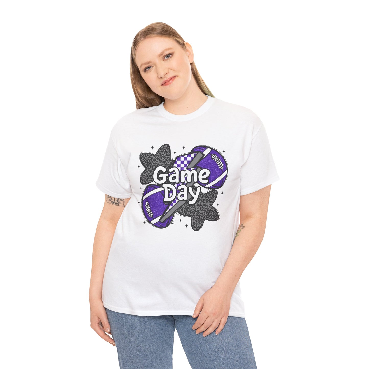 Football Game Day Tee Purple & Black