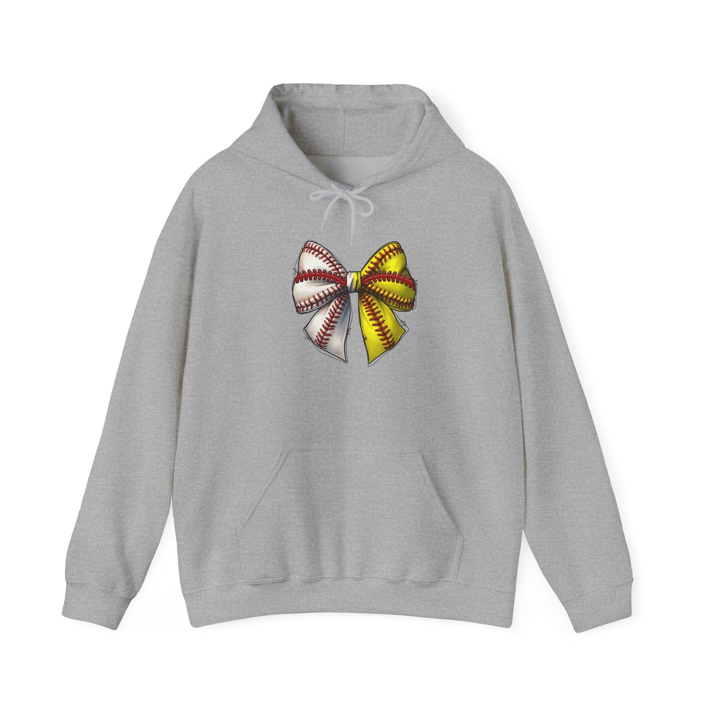 Baseball & Softball Heart Hoodie – Red & Yellow Stitch Love Pullover