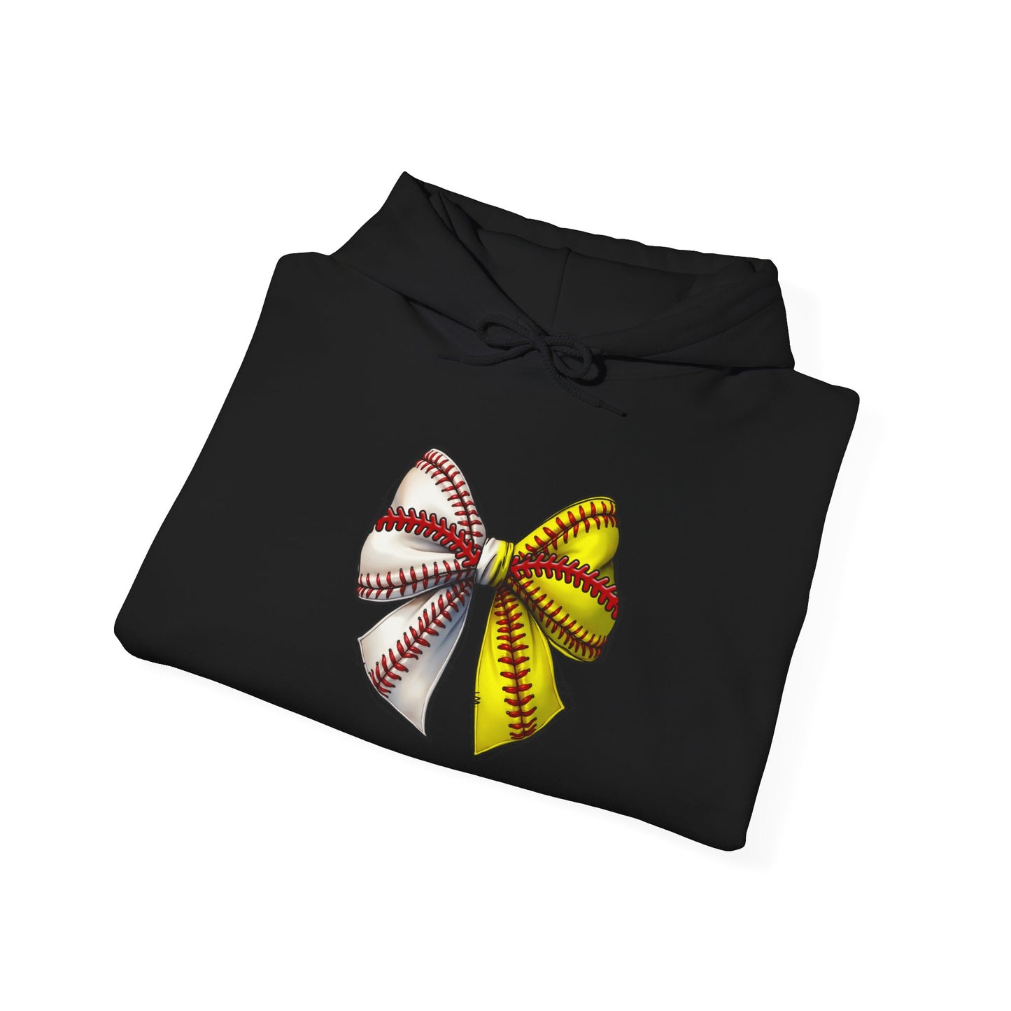 Baseball & Softball Heart Hoodie – Red & Yellow Stitch Love Pullover