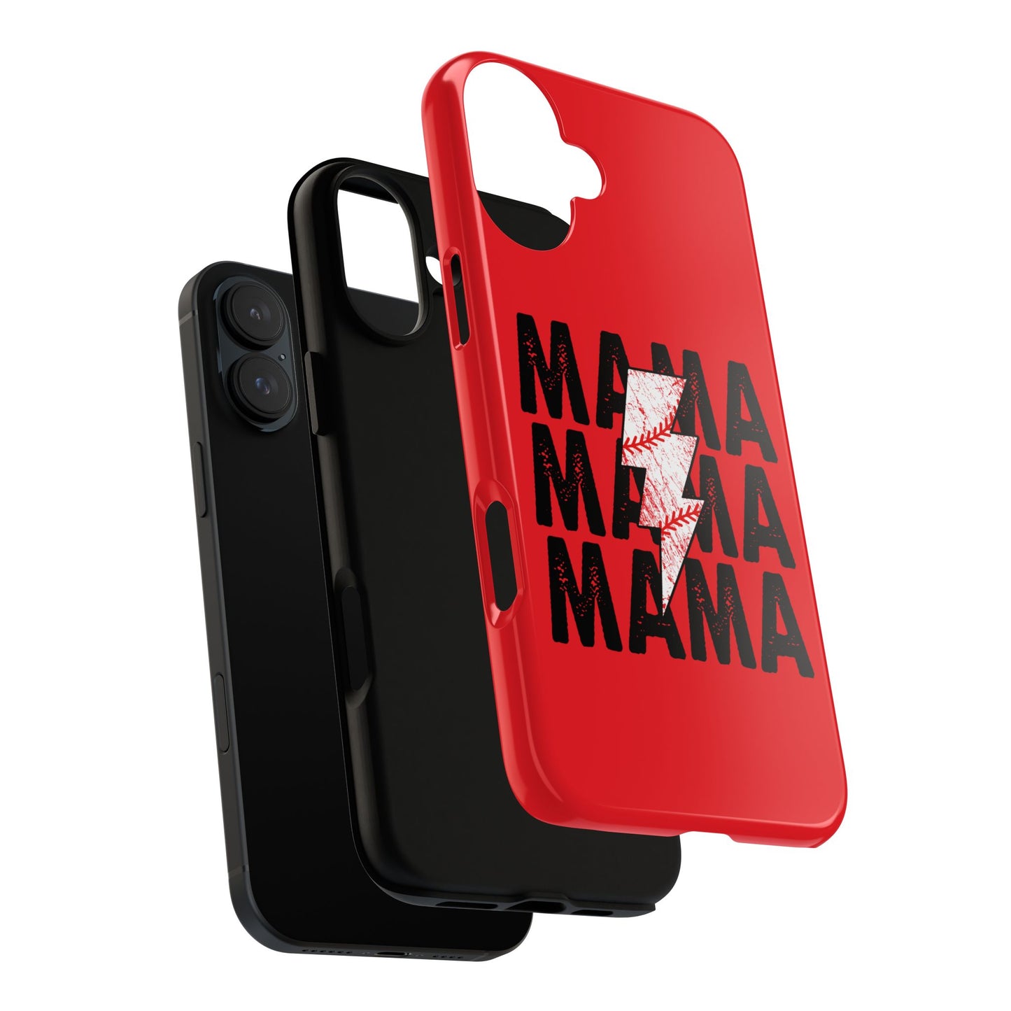 Baseball Mama Lightning Phone Case - Bold Red Design for Moms, Gift for Mother's Day, Birthday, Sports Fans, Tough and Stylish