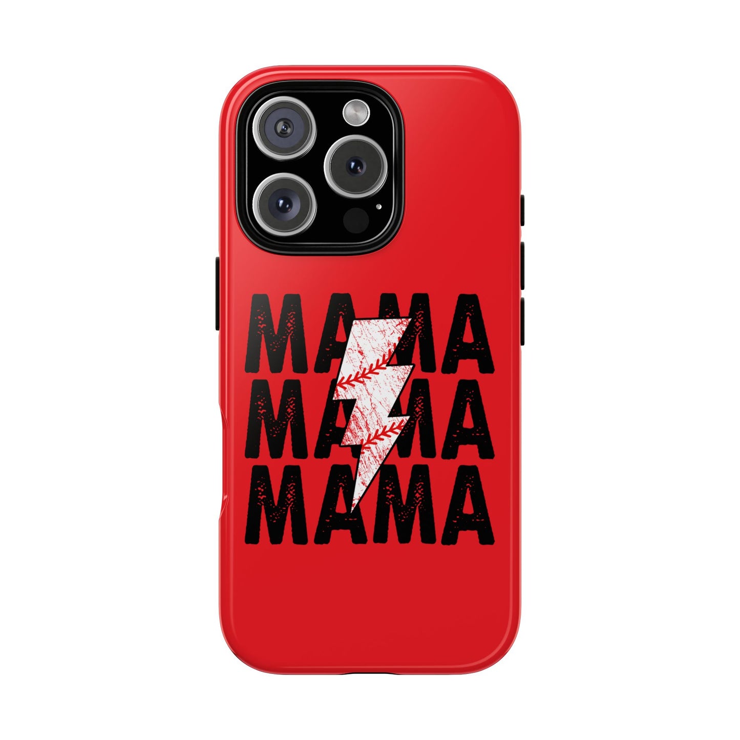 Baseball Mama Lightning Phone Case - Bold Red Design for Moms, Gift for Mother's Day, Birthday, Sports Fans, Tough and Stylish