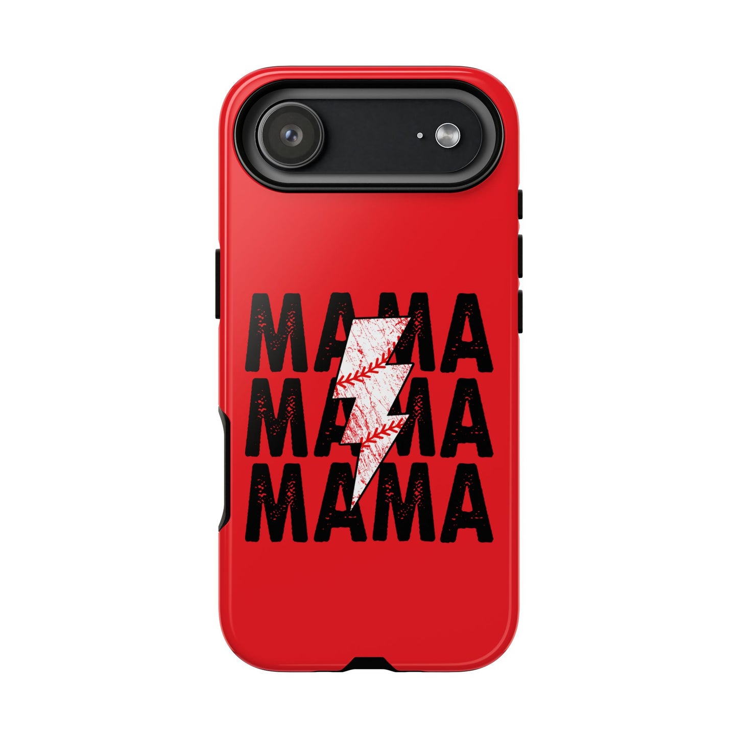 Baseball Mama Lightning Phone Case - Bold Red Design for Moms, Gift for Mother's Day, Birthday, Sports Fans, Tough and Stylish