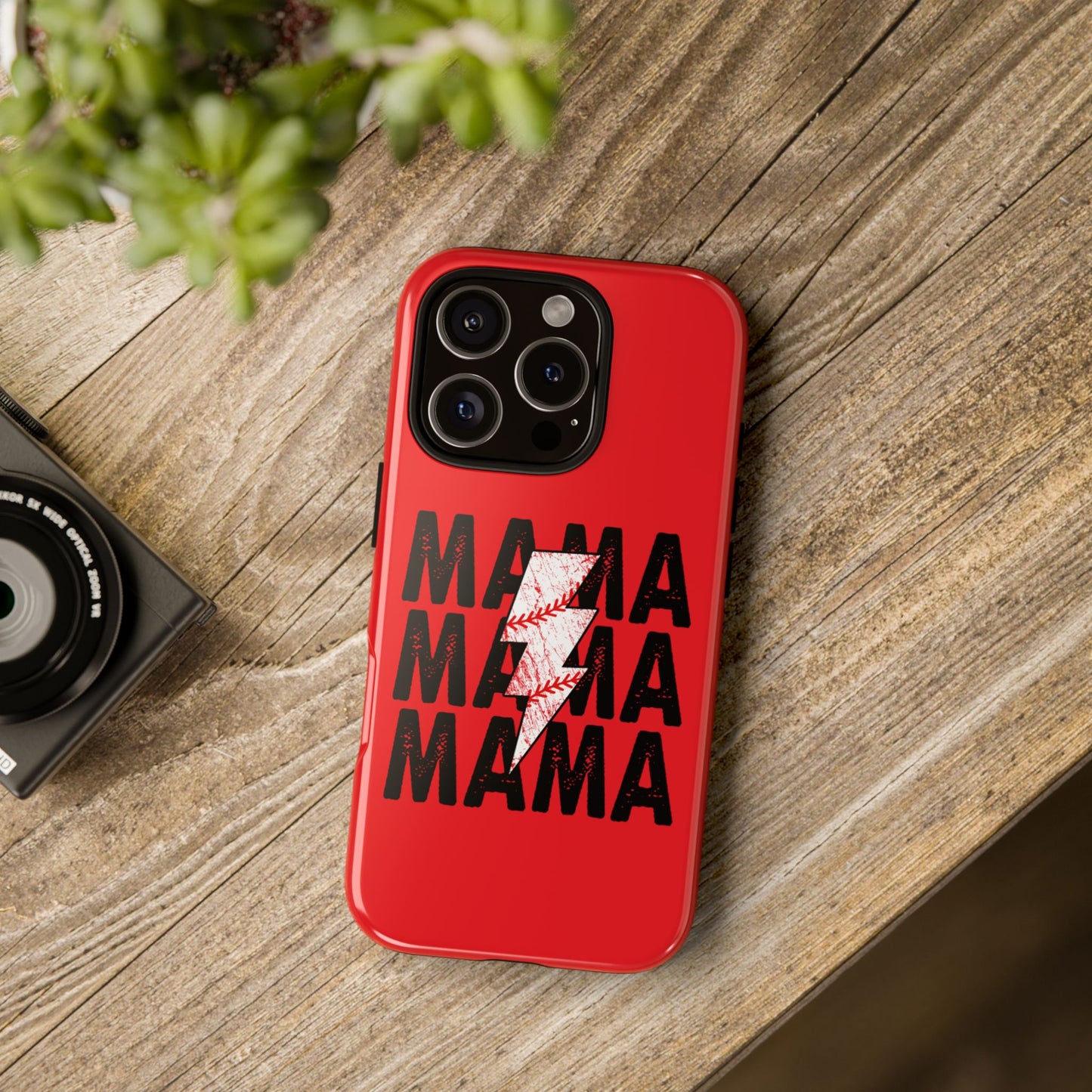 Baseball Mama Lightning Phone Case - Bold Red Design for Moms, Gift for Mother's Day, Birthday, Sports Fans, Tough and Stylish