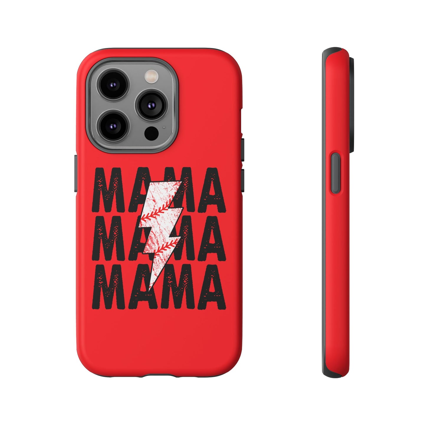 Baseball Mama Lightning Phone Case - Bold Red Design for Moms, Gift for Mother's Day, Birthday, Sports Fans, Tough and Stylish