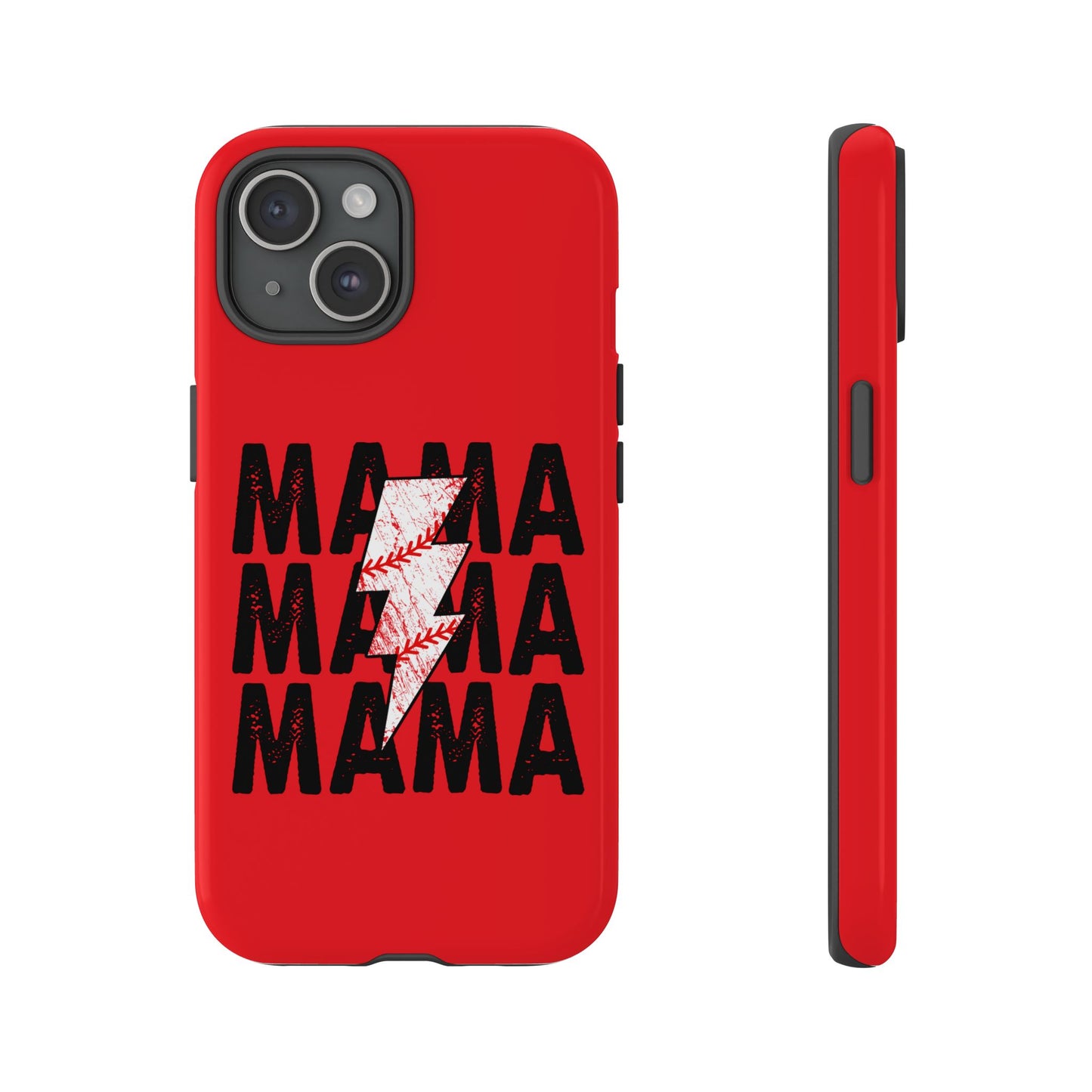 Baseball Mama Lightning Phone Case - Bold Red Design for Moms, Gift for Mother's Day, Birthday, Sports Fans, Tough and Stylish