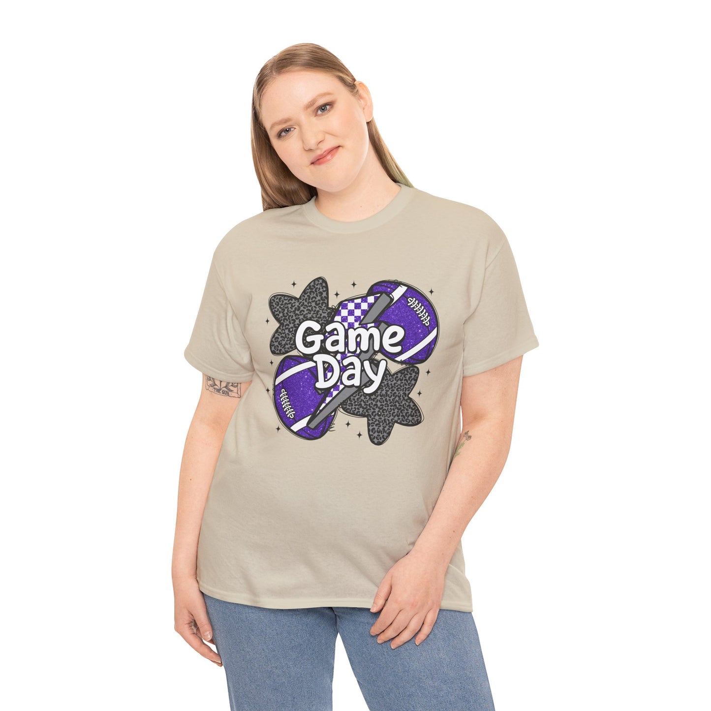 Football Game Day Tee Purple & Black