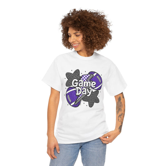 Football Game Day Tee Purple & Black