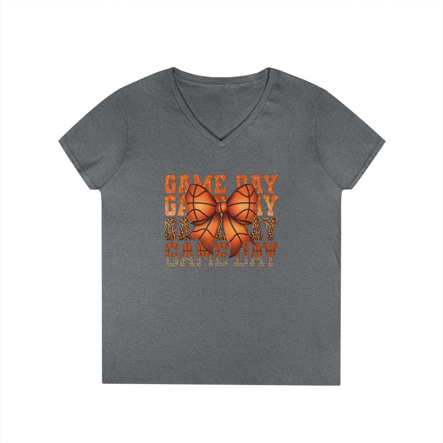 V-Neck T-Shirt Basketball Mom Game Day Shirt