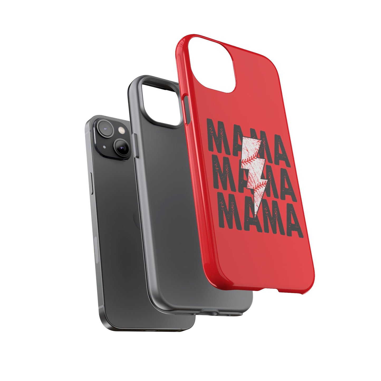 Baseball Mama Lightning Phone Case - Bold Red Design for Moms, Gift for Mother's Day, Birthday, Sports Fans, Tough and Stylish