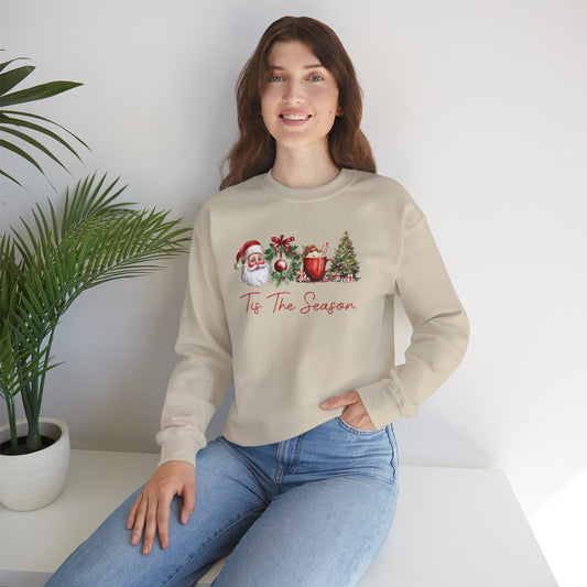 Holiday Crewneck Sweatshirt — 'Tis The Season' Christmas Design