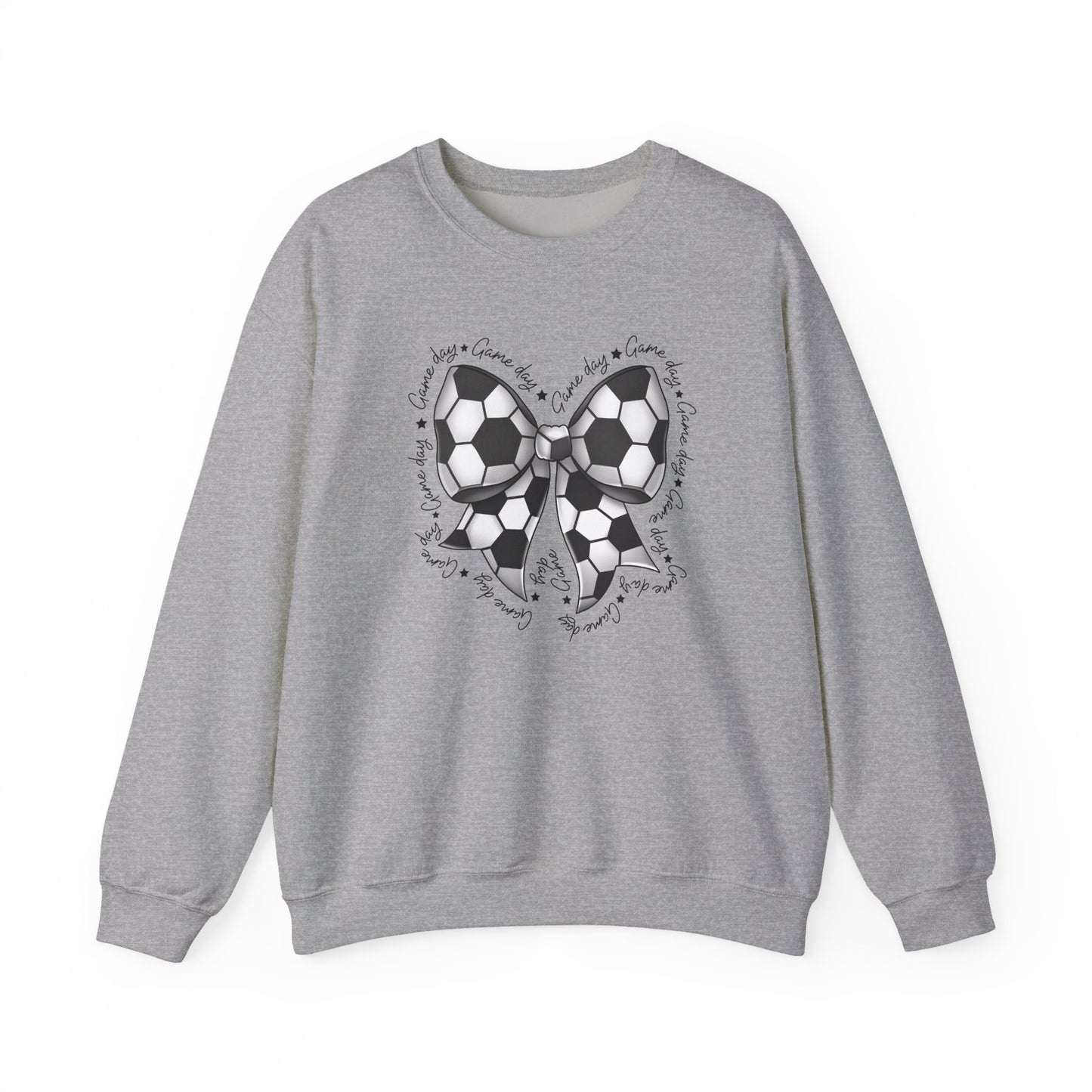 Soccer Bow Crewneck Sweatshirt — Cute Soccer Ball Bow Graphic