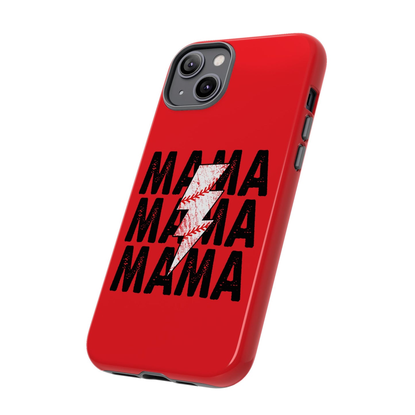 Baseball Mama Lightning Phone Case - Bold Red Design for Moms, Gift for Mother's Day, Birthday, Sports Fans, Tough and Stylish
