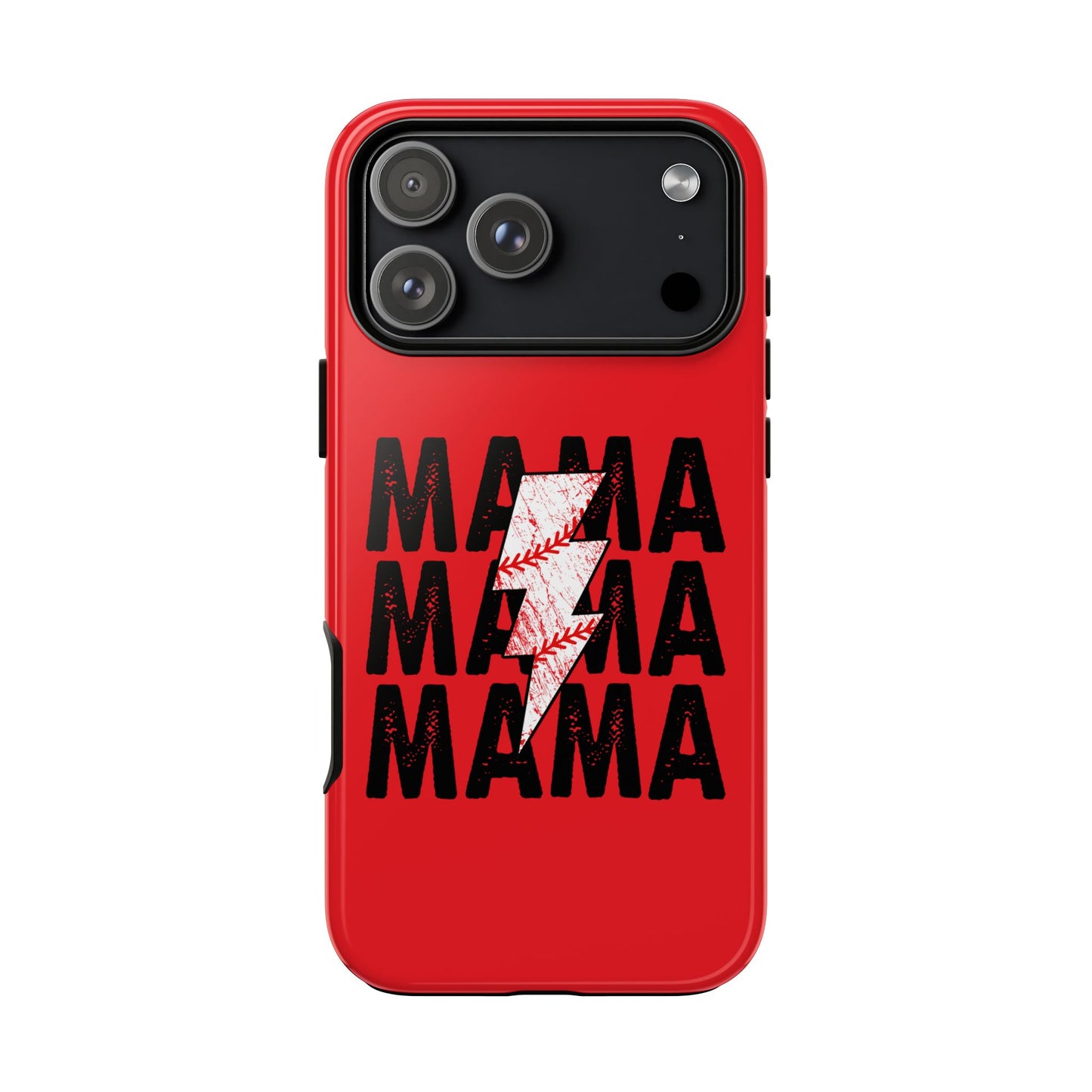 Baseball Mama Lightning Phone Case - Bold Red Design for Moms, Gift for Mother's Day, Birthday, Sports Fans, Tough and Stylish
