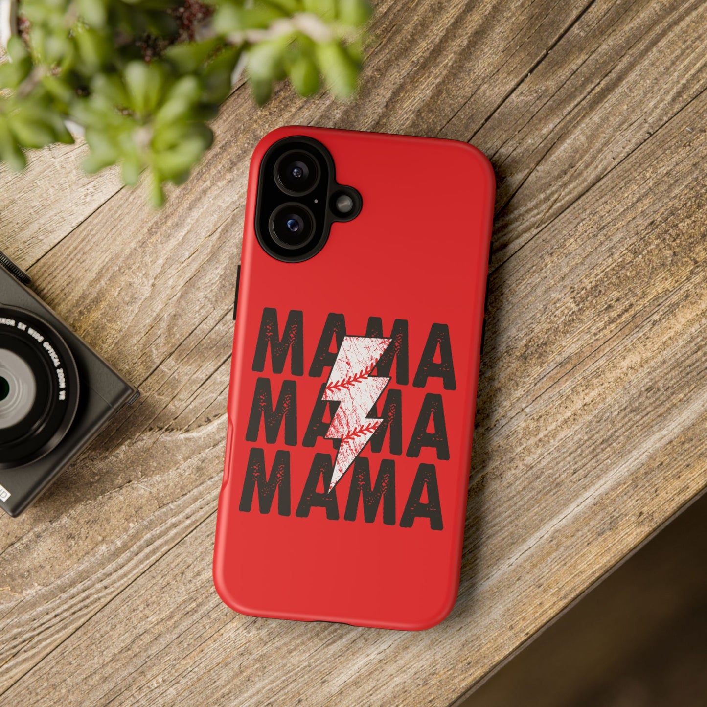 Baseball Mama Lightning Phone Case - Bold Red Design for Moms, Gift for Mother's Day, Birthday, Sports Fans, Tough and Stylish
