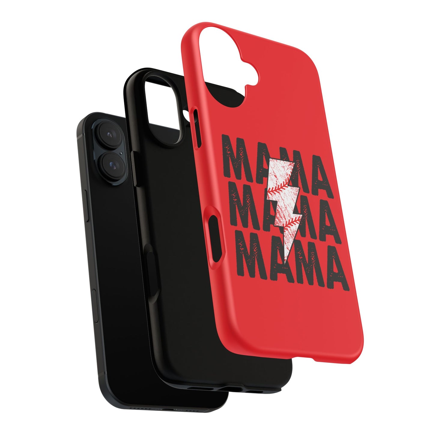 Baseball Mama Lightning Phone Case - Bold Red Design for Moms, Gift for Mother's Day, Birthday, Sports Fans, Tough and Stylish