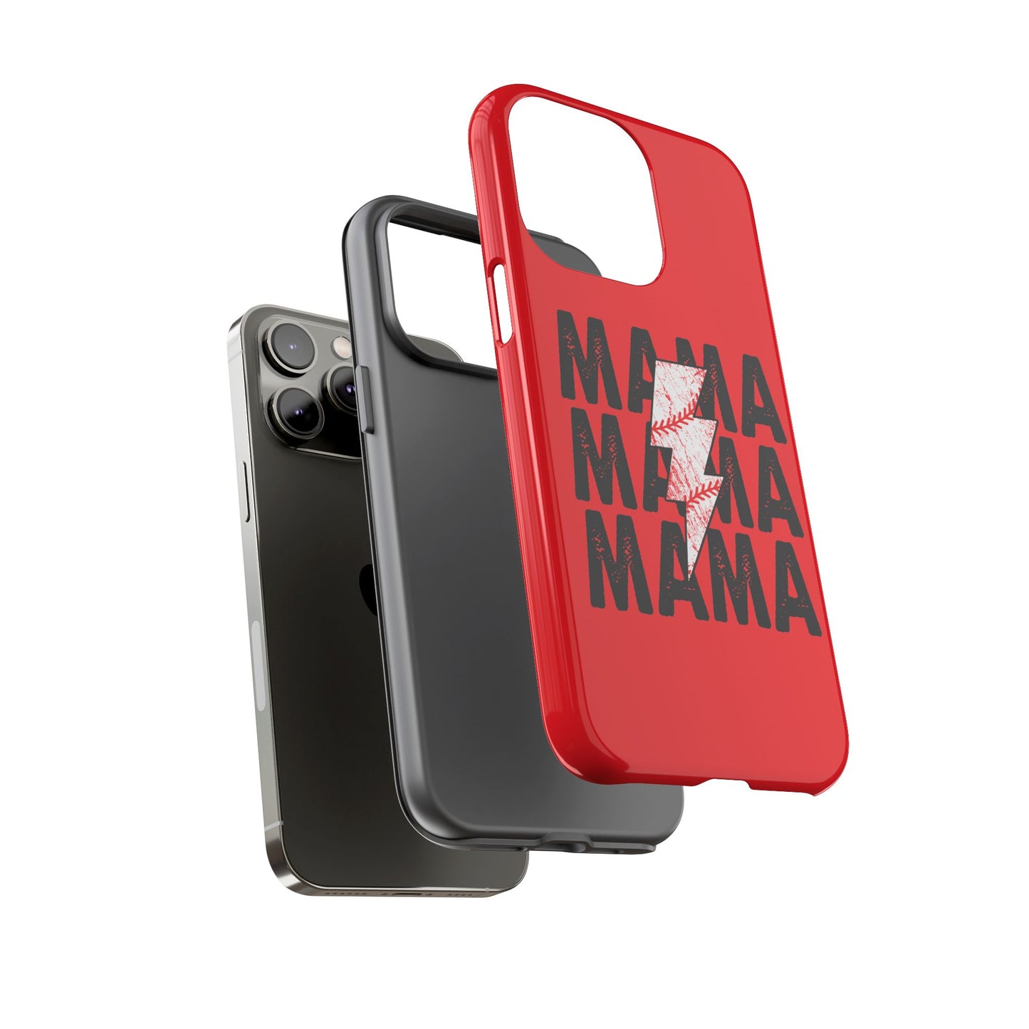 Baseball Mama Lightning Phone Case - Bold Red Design for Moms, Gift for Mother's Day, Birthday, Sports Fans, Tough and Stylish
