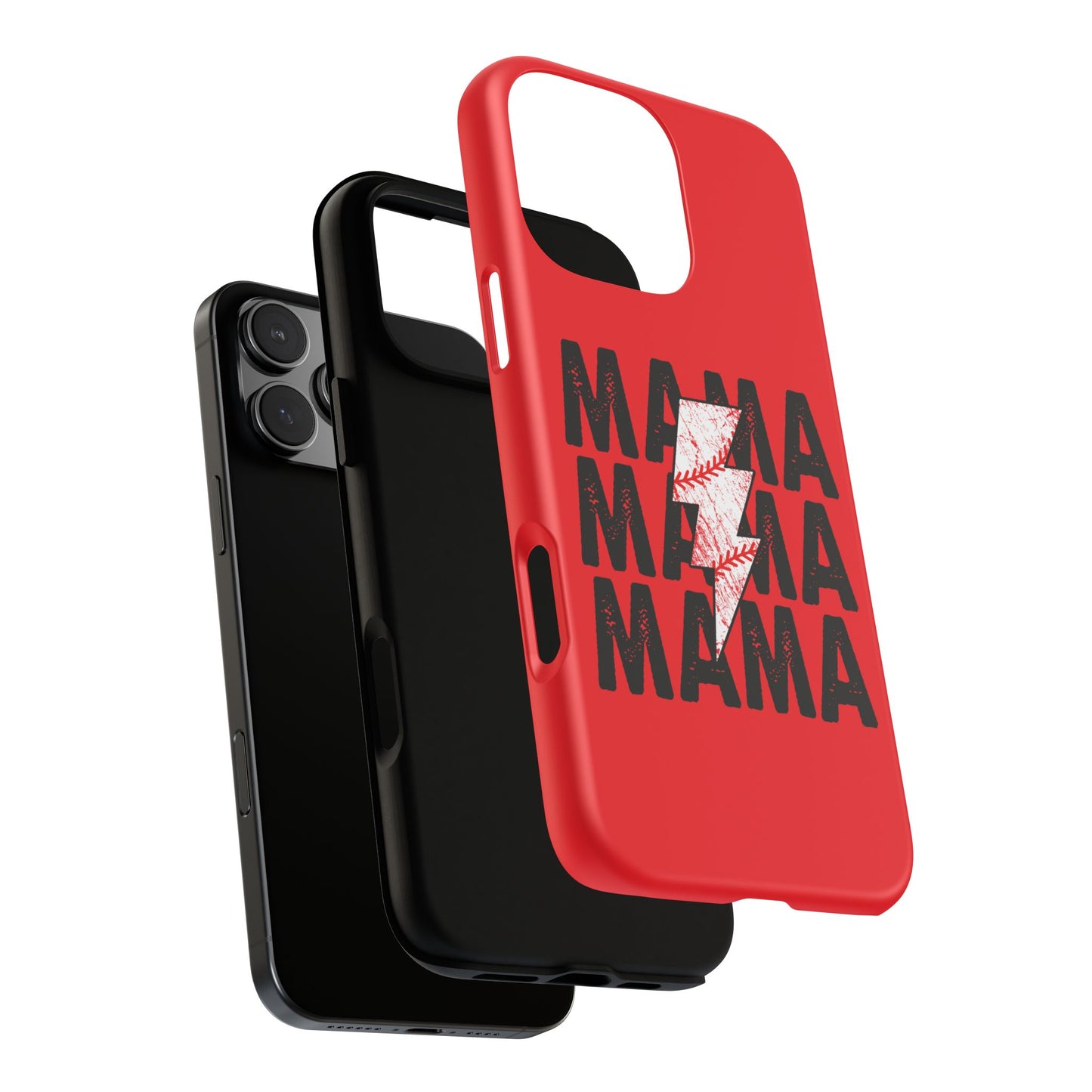 Baseball Mama Lightning Phone Case - Bold Red Design for Moms, Gift for Mother's Day, Birthday, Sports Fans, Tough and Stylish