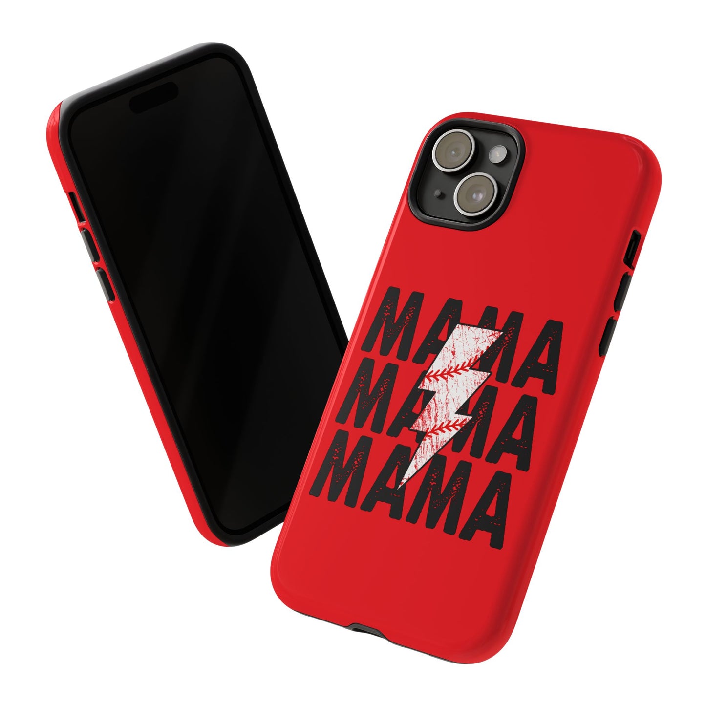 Baseball Mama Lightning Phone Case - Bold Red Design for Moms, Gift for Mother's Day, Birthday, Sports Fans, Tough and Stylish