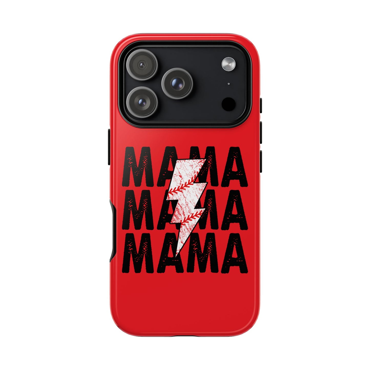 Baseball Mama Lightning Phone Case - Bold Red Design for Moms, Gift for Mother's Day, Birthday, Sports Fans, Tough and Stylish