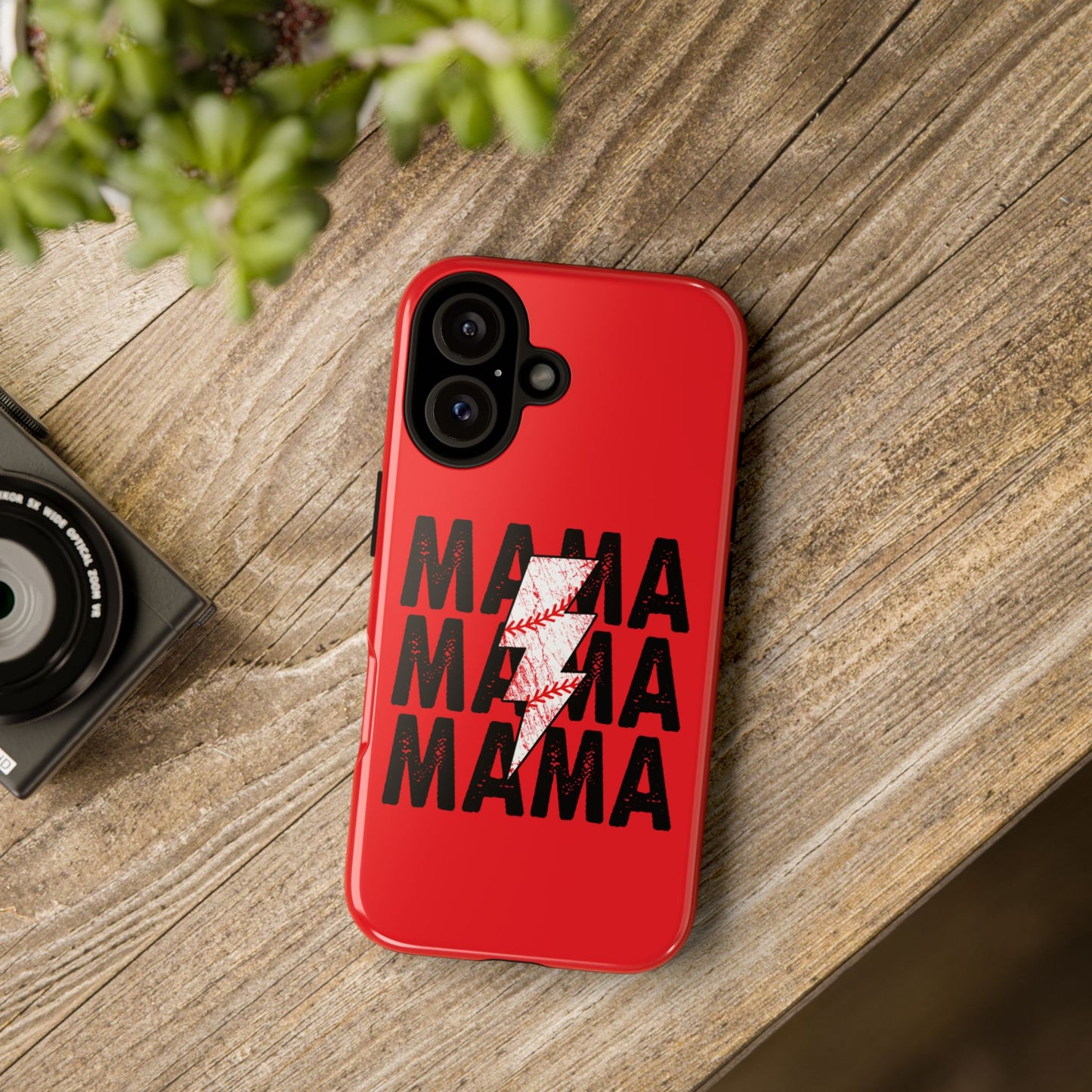 Baseball Mama Lightning Phone Case - Bold Red Design for Moms, Gift for Mother's Day, Birthday, Sports Fans, Tough and Stylish