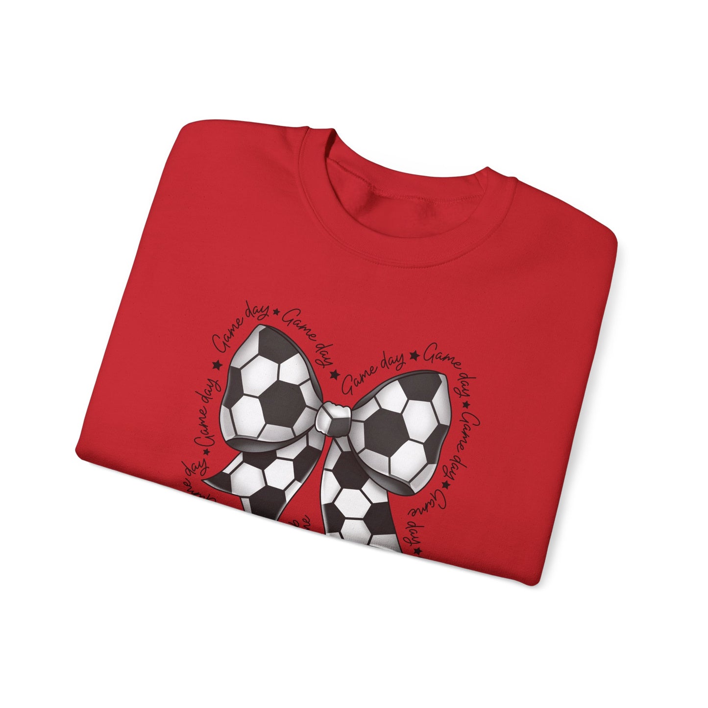 Soccer Bow Crewneck Sweatshirt — Cute Soccer Ball Bow Graphic