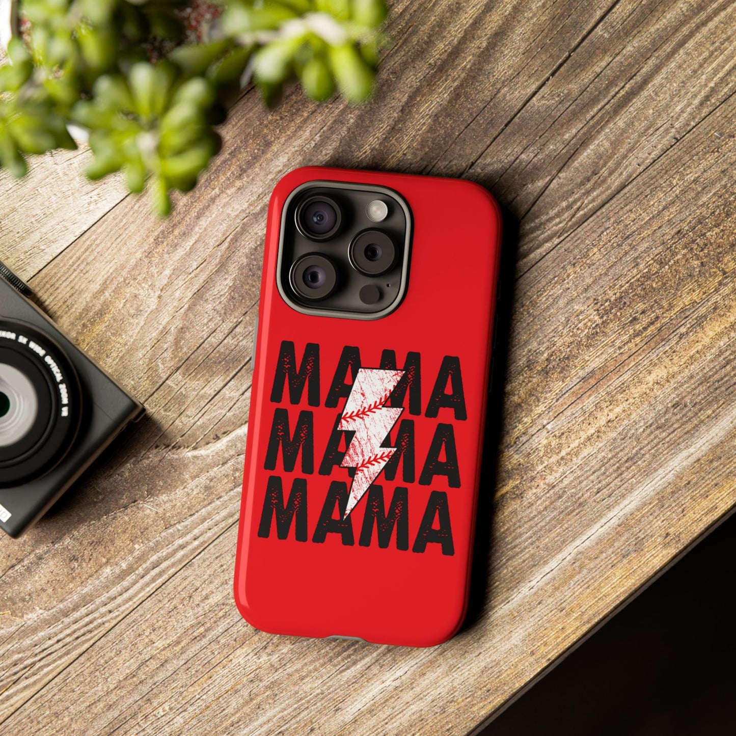 Baseball Mama Lightning Phone Case - Bold Red Design for Moms, Gift for Mother's Day, Birthday, Sports Fans, Tough and Stylish