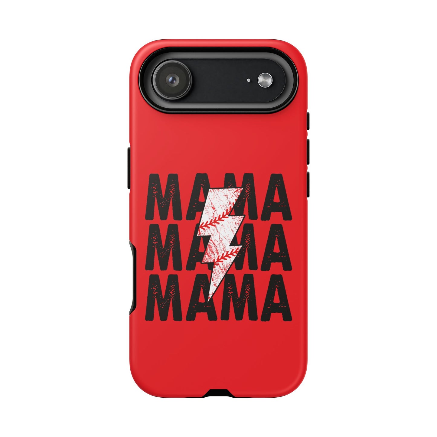Baseball Mama Lightning Phone Case - Bold Red Design for Moms, Gift for Mother's Day, Birthday, Sports Fans, Tough and Stylish