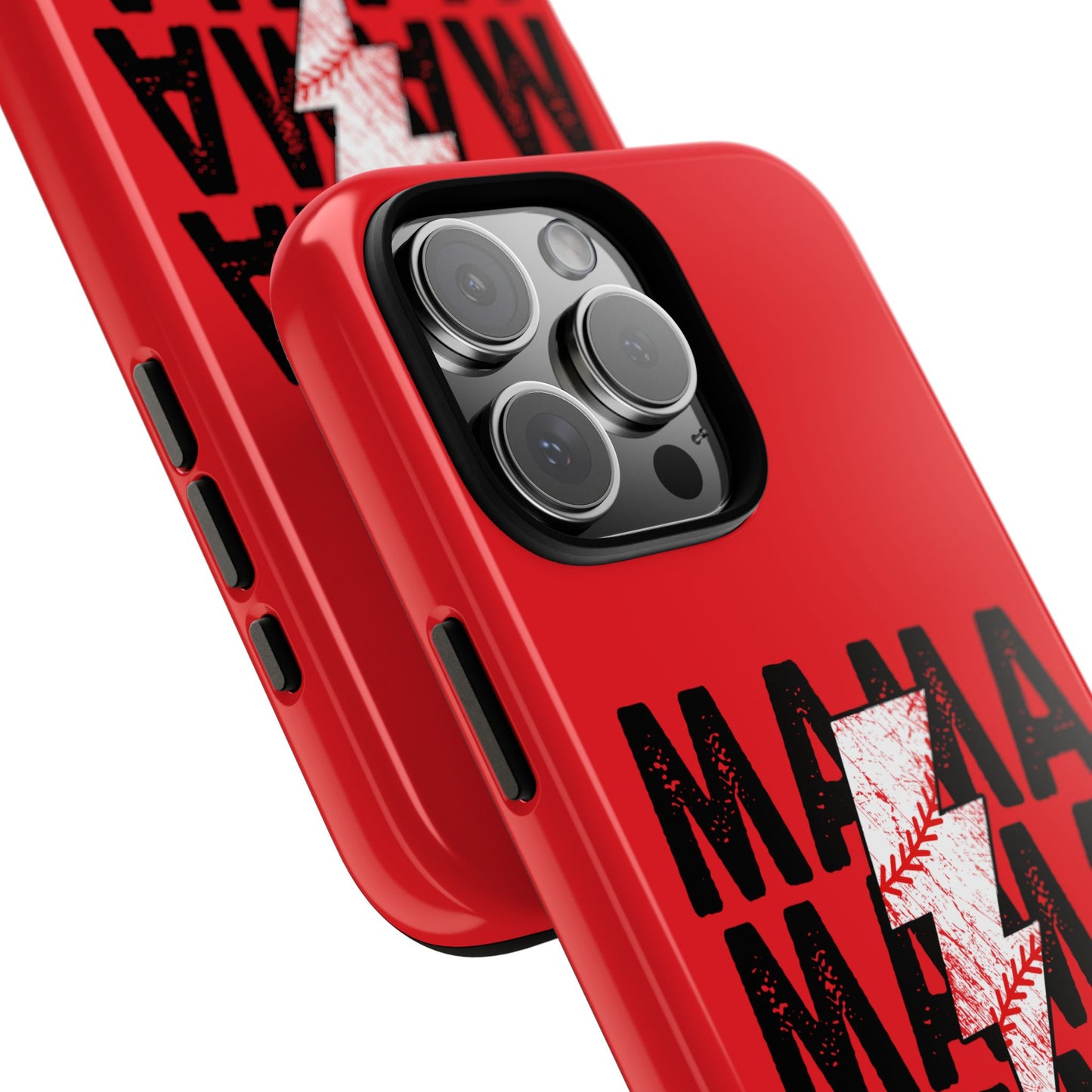 Baseball Mama Lightning Phone Case - Bold Red Design for Moms, Gift for Mother's Day, Birthday, Sports Fans, Tough and Stylish