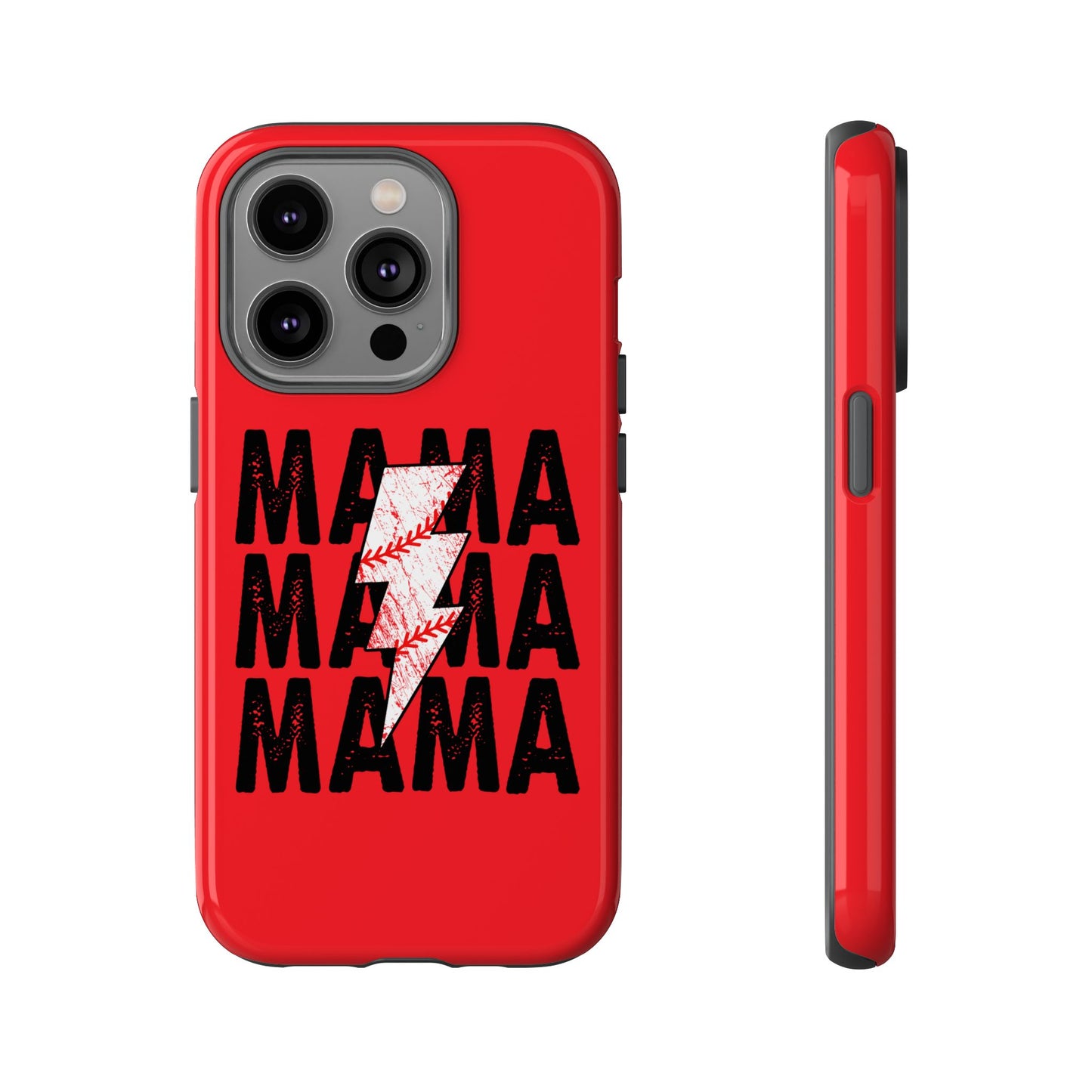Baseball Mama Lightning Phone Case - Bold Red Design for Moms, Gift for Mother's Day, Birthday, Sports Fans, Tough and Stylish