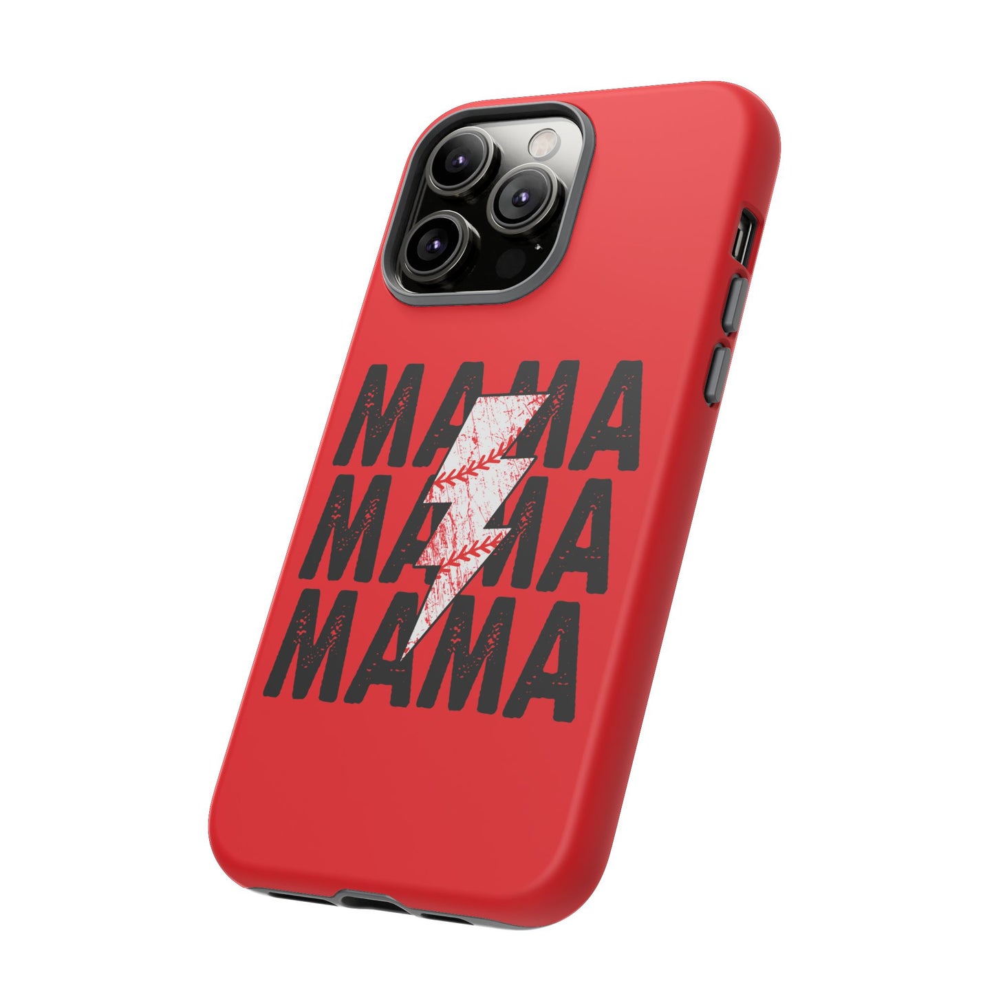 Baseball Mama Lightning Phone Case - Bold Red Design for Moms, Gift for Mother's Day, Birthday, Sports Fans, Tough and Stylish