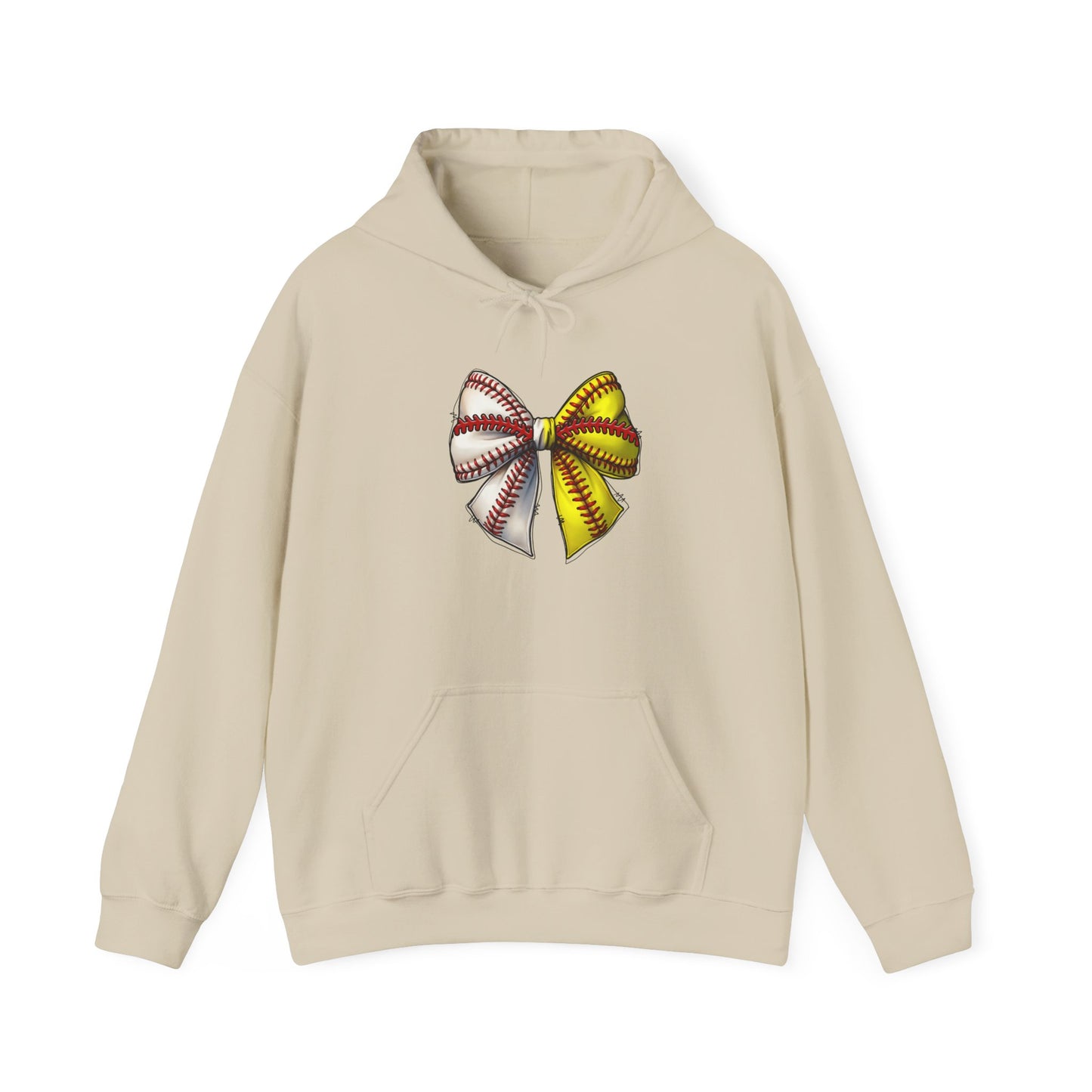 Baseball & Softball Heart Hoodie – Red & Yellow Stitch Love Pullover