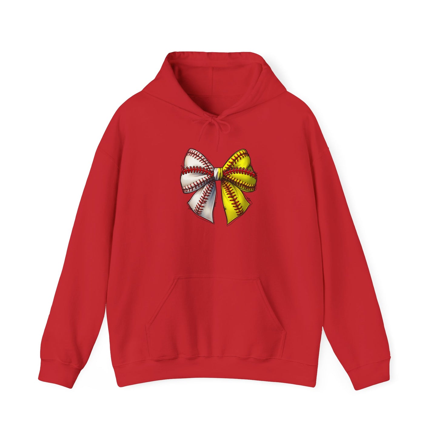 Baseball & Softball Heart Hoodie – Red & Yellow Stitch Love Pullover