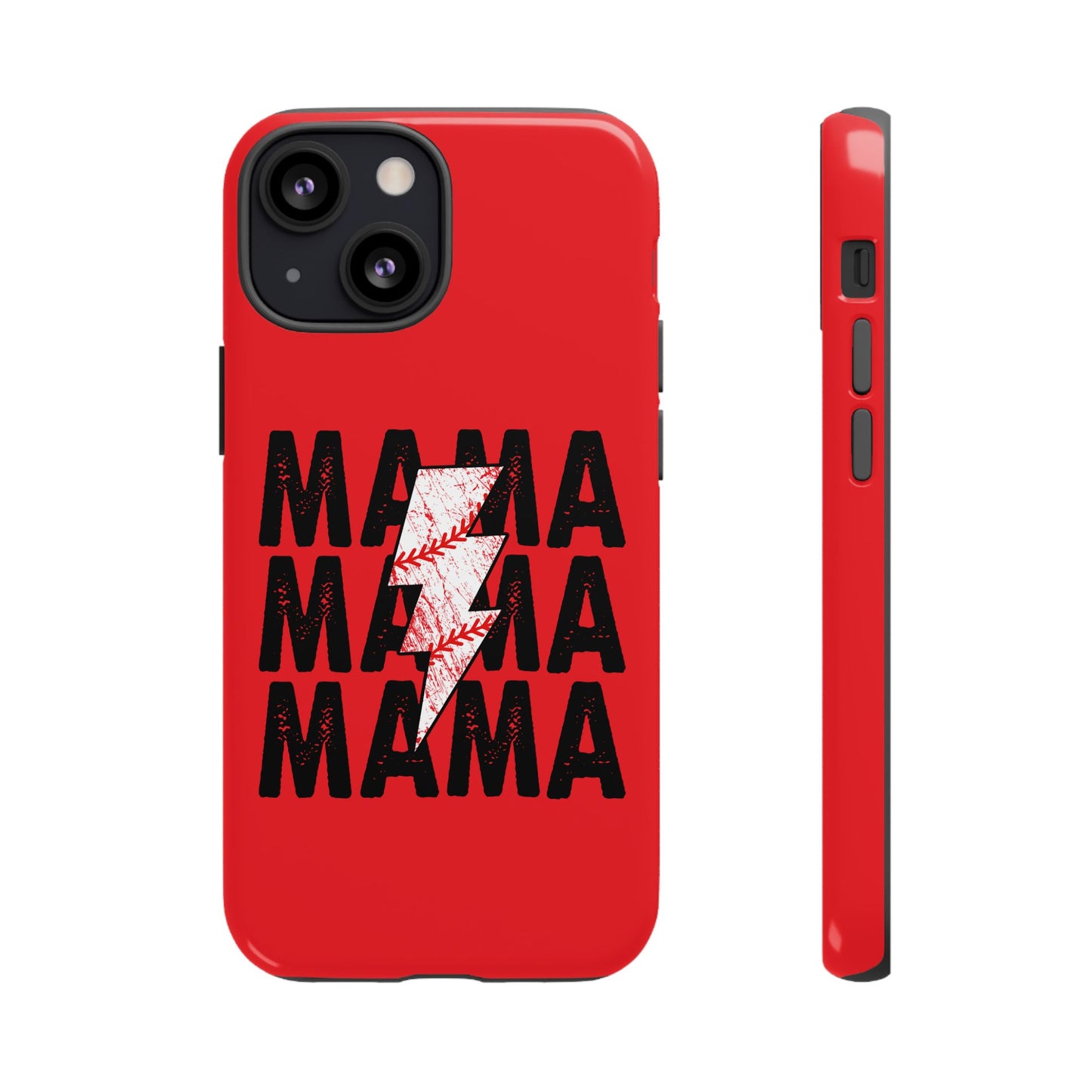 Baseball Mama Lightning Phone Case - Bold Red Design for Moms, Gift for Mother's Day, Birthday, Sports Fans, Tough and Stylish