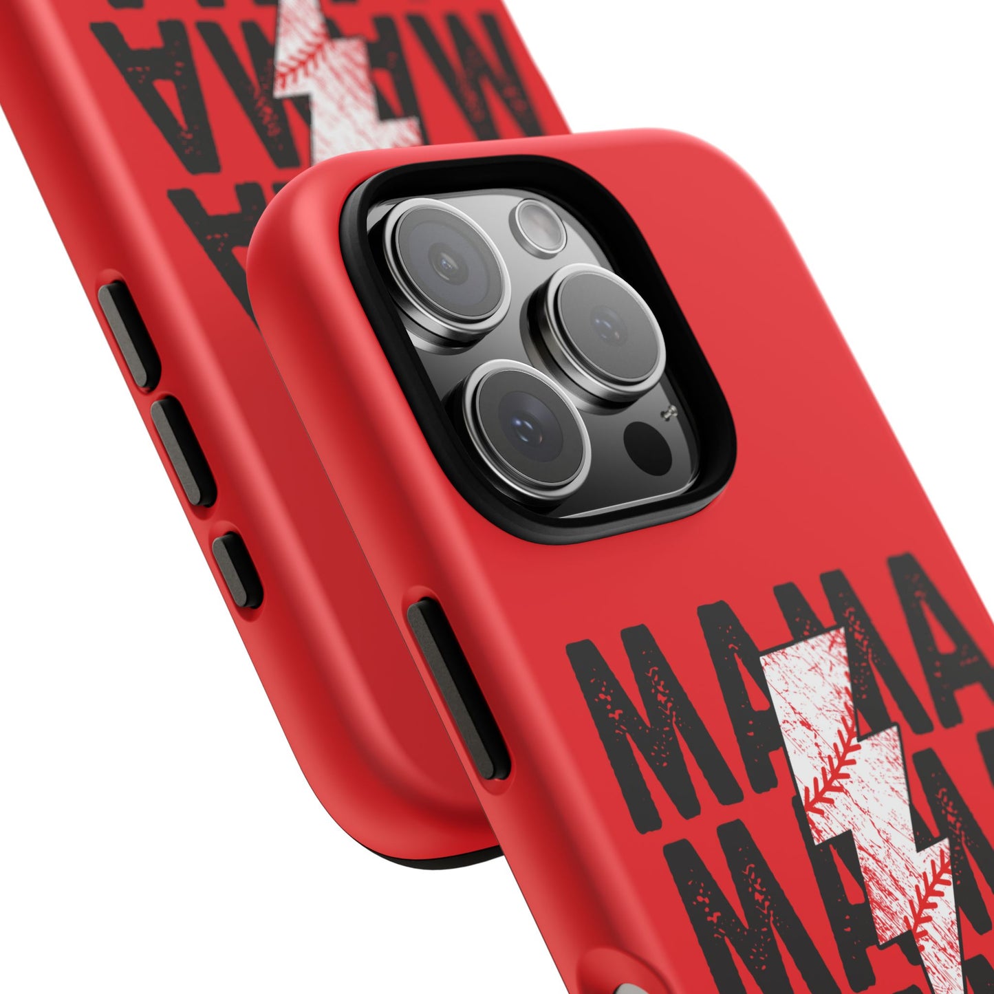 Baseball Mama Lightning Phone Case - Bold Red Design for Moms, Gift for Mother's Day, Birthday, Sports Fans, Tough and Stylish