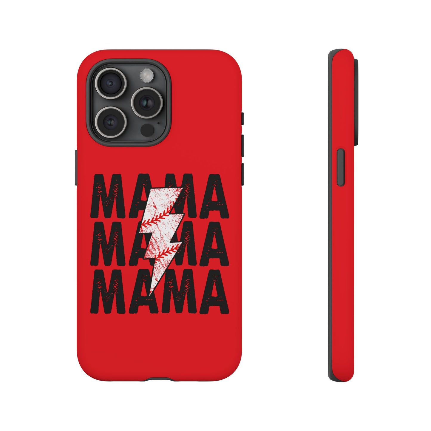 Baseball Mama Lightning Phone Case - Bold Red Design for Moms, Gift for Mother's Day, Birthday, Sports Fans, Tough and Stylish