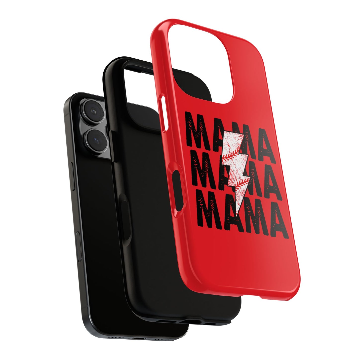 Baseball Mama Lightning Phone Case - Bold Red Design for Moms, Gift for Mother's Day, Birthday, Sports Fans, Tough and Stylish