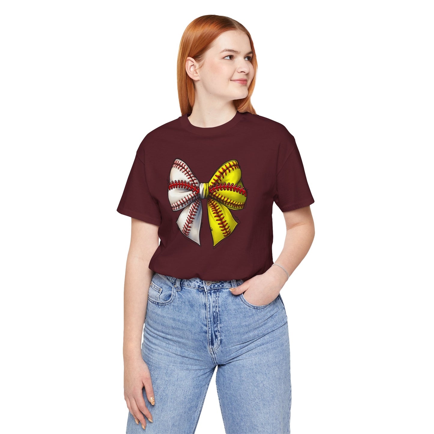 Baseball Softball Bow T-Shirt – Cute Coach Mom Fan Tee