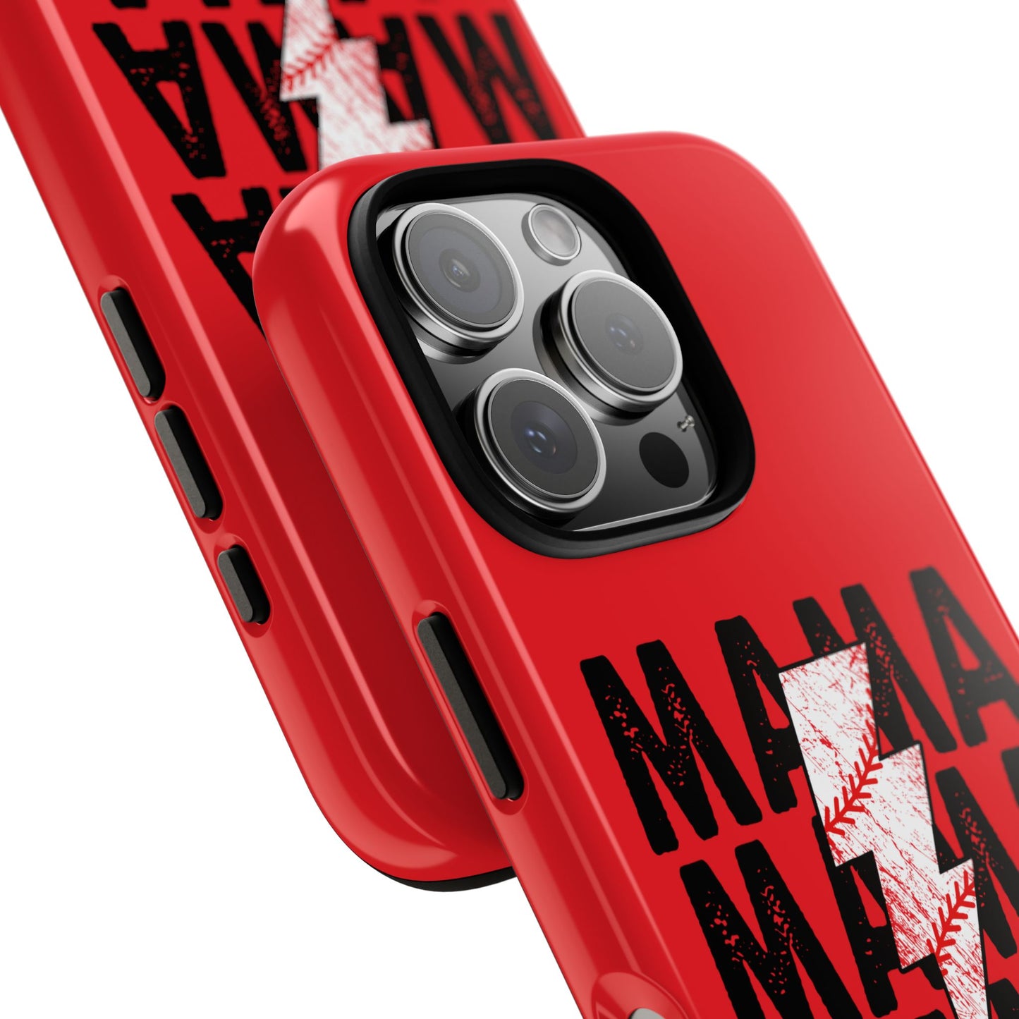 Baseball Mama Lightning Phone Case - Bold Red Design for Moms, Gift for Mother's Day, Birthday, Sports Fans, Tough and Stylish