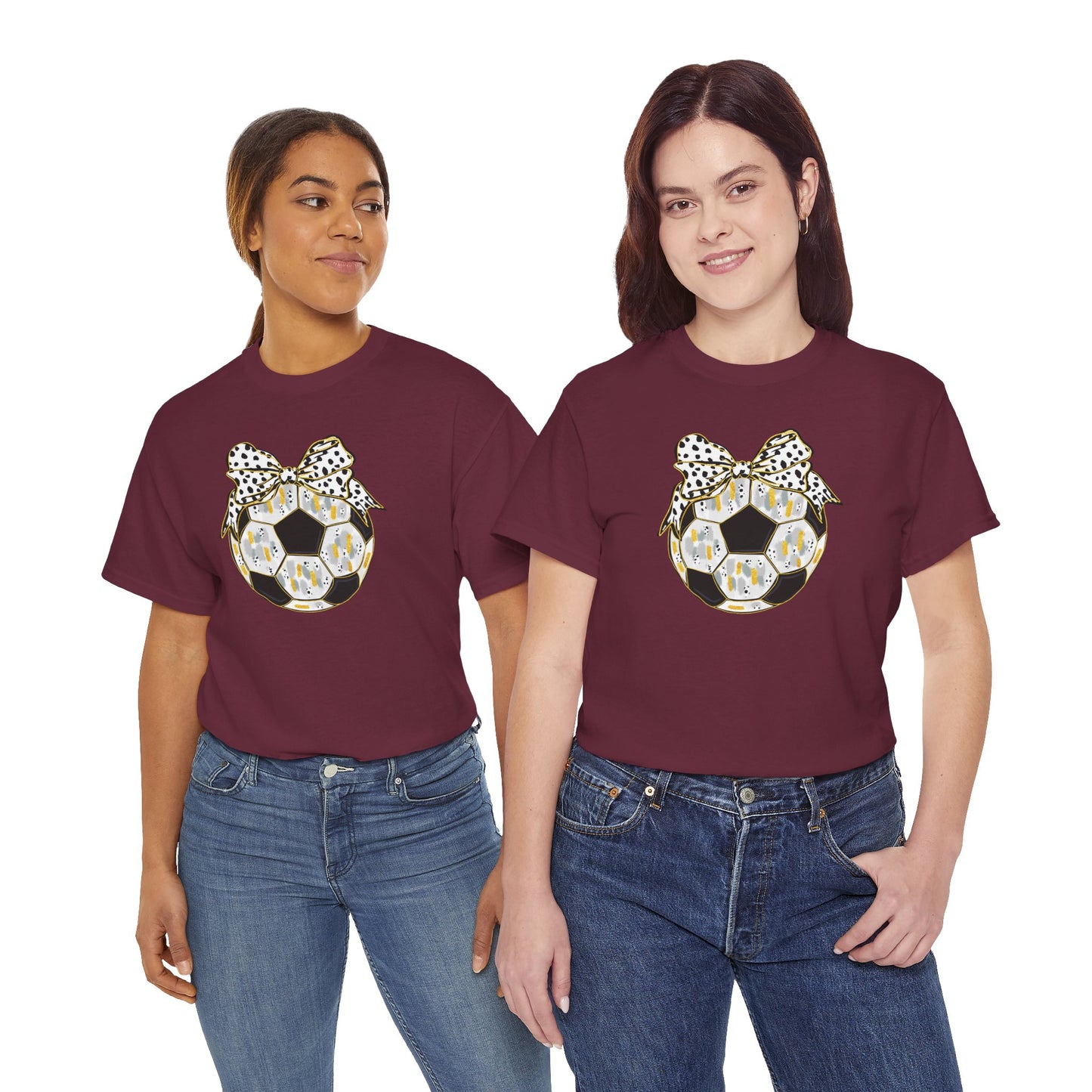 Soccer Ball with Polka Dot Bow T-Shirt