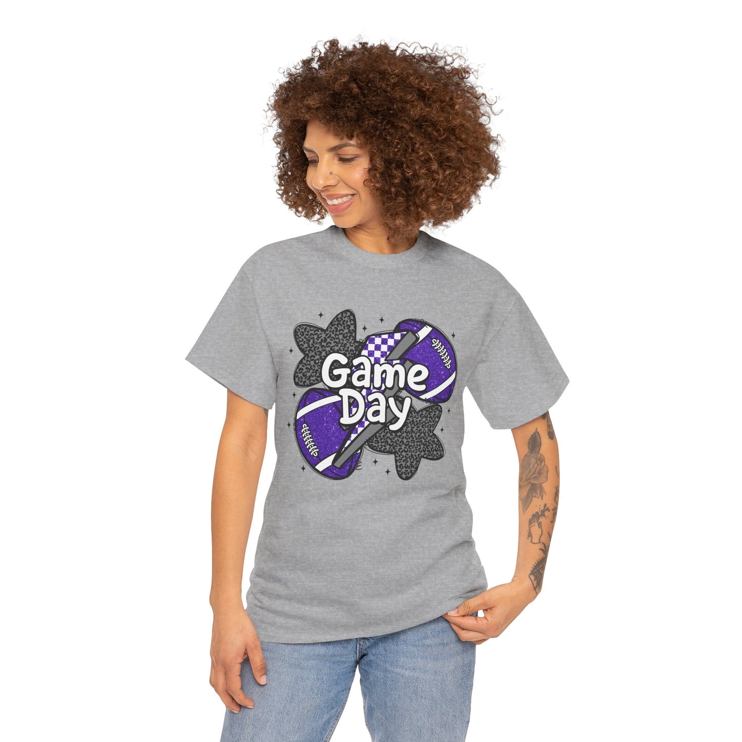 Football Game Day Tee Purple & Black