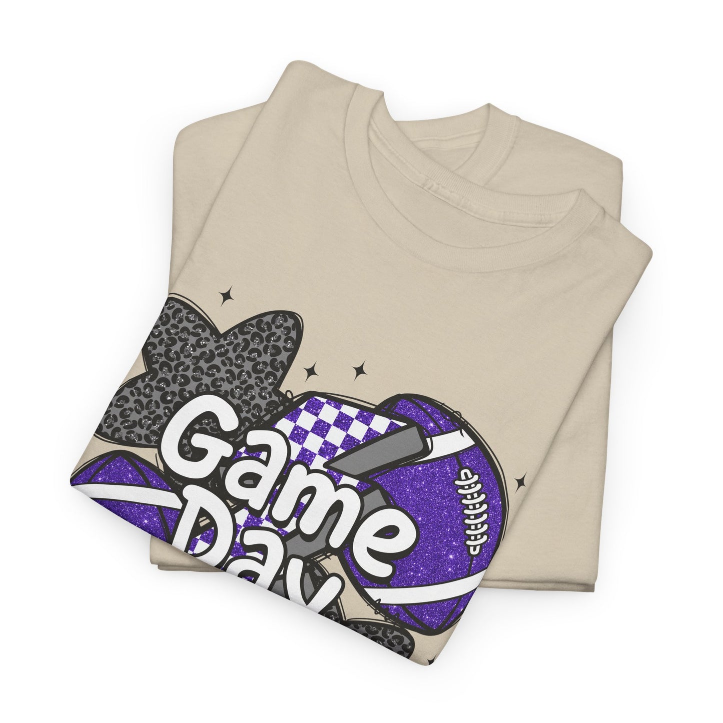 Football Game Day Tee Purple & Black